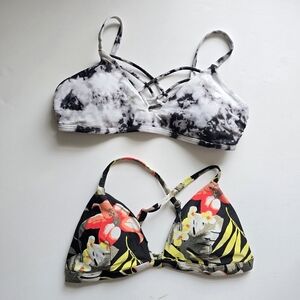 Y2K Hollister Bikini Top Lot Stylish Black and White Tie-Dye 11 E Hx x